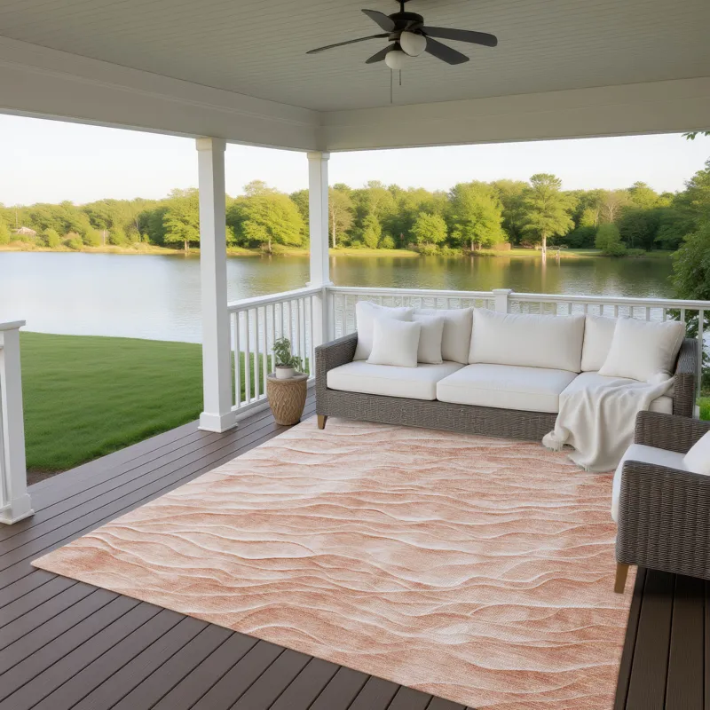 Machine Washable Indoor/Outdoor Pacifica Coral 2\'6\" x 3\'10\" Rug