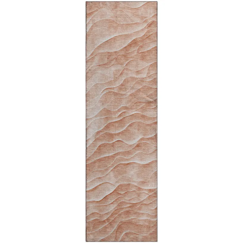 Machine Washable Indoor/Outdoor Pacifica Coral 2\'3\" x 7\'6\" Runner Rug