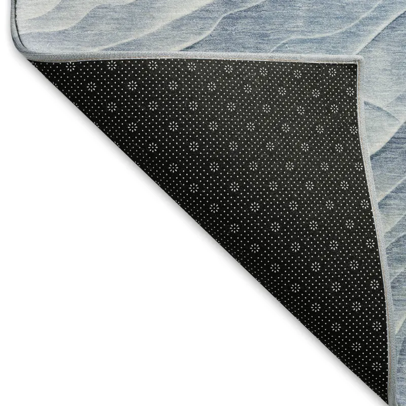Machine Washable Indoor/Outdoor Pacifica Denim 2\'3\" x 7\'6\" Runner Rug