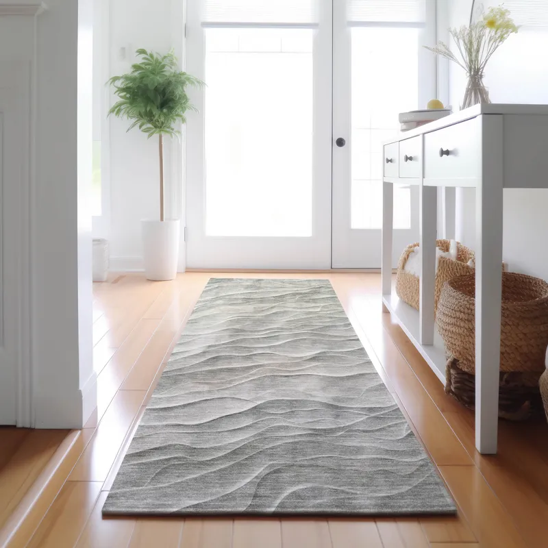 Machine Washable Indoor/Outdoor Pacifica Taupe 2\'3\" x 7\'6\" Runner Rug