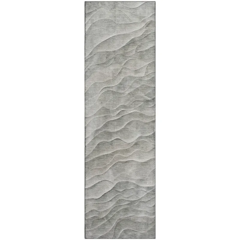 Machine Washable Indoor/Outdoor Pacifica Taupe 2\'3\" x 7\'6\" Runner Rug