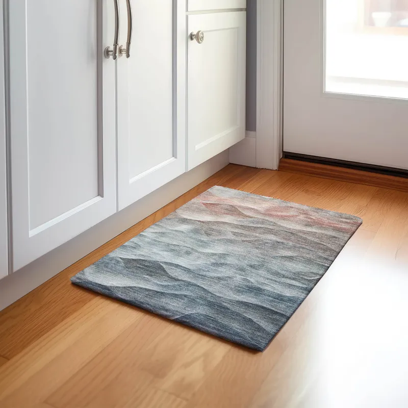 Machine Washable Indoor/Outdoor Pacifica Teal 1\'8\" x 2\'6\" Rug