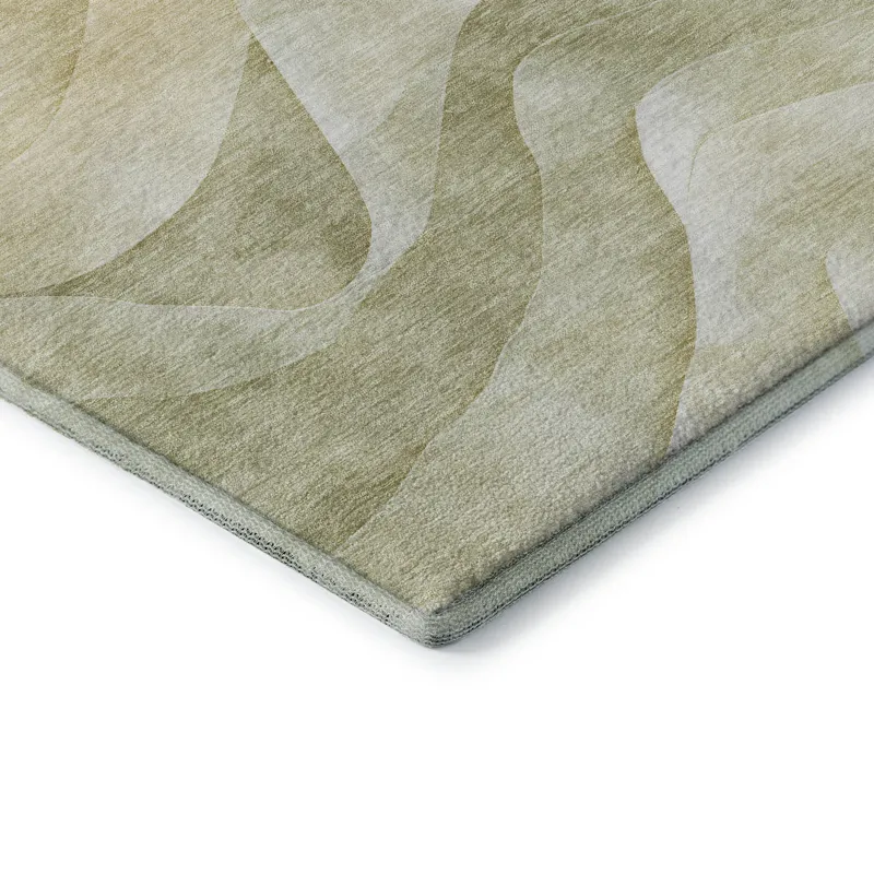 Machine Washable Indoor/Outdoor Pacifica Aloe 2\'3\" x 7\'6\" Runner Rug