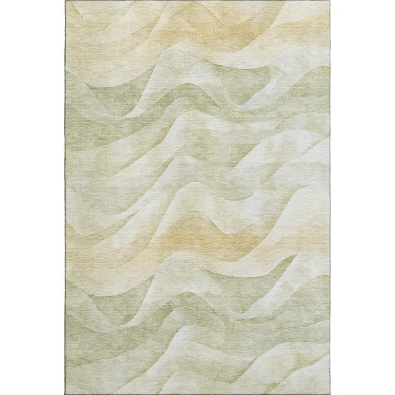 Machine Washable Indoor/Outdoor Pacifica Aloe 5\' x 7\'6\" Rug