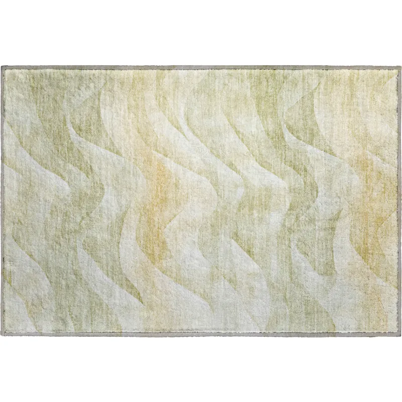 Machine Washable Indoor/Outdoor Pacifica Aloe 1\'8\" x 2\'6\" Rug