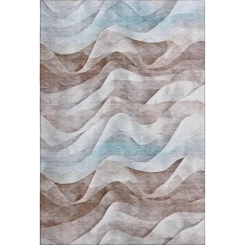 Machine Washable Indoor/Outdoor Pacifica Mocha 2\'6\" x 3\'10\" Rug