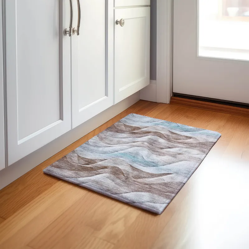 Machine Washable Indoor/Outdoor Pacifica Mocha 1\'8\" x 2\'6\" Rug