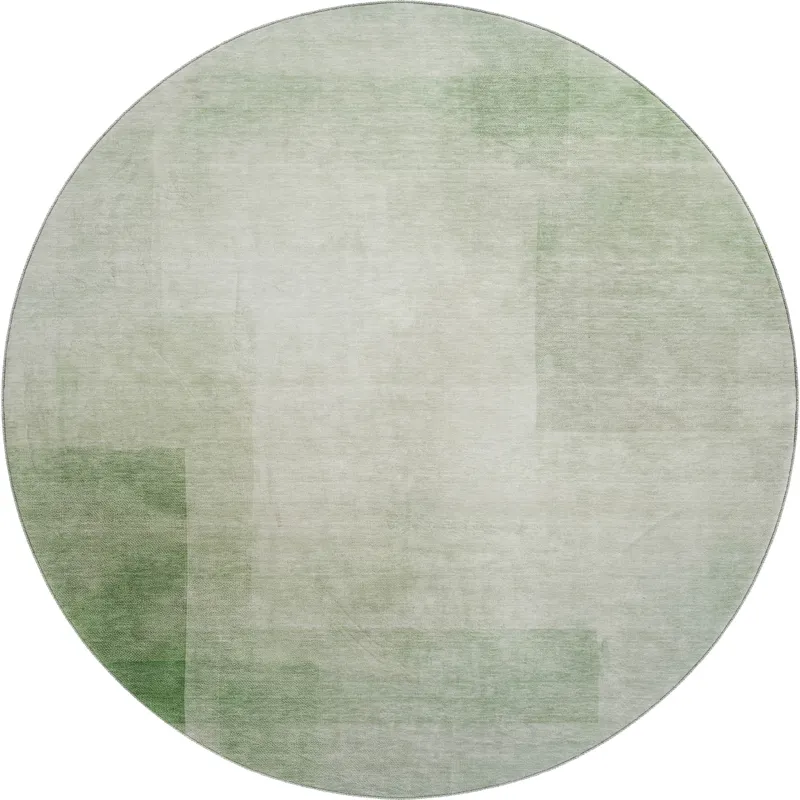 Machine Washable Indoor/Outdoor Pacifica Aloe 8\' x 8\' Round Rug