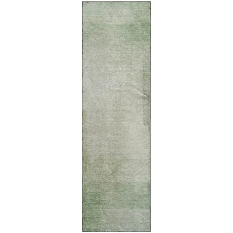 Machine Washable Indoor/Outdoor Pacifica Aloe 2\'3\" x 7\'6\" Runner Rug