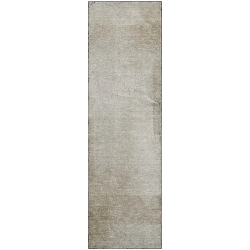 Machine Washable Indoor/Outdoor Pacifica Khaki 2\'3\" x 7\'6\" Runner Rug