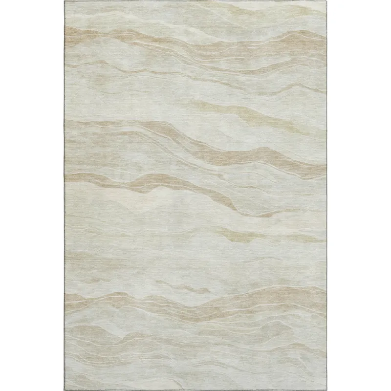 Machine Washable Indoor/Outdoor Pacifica Beige 10\' x 14\' Rug