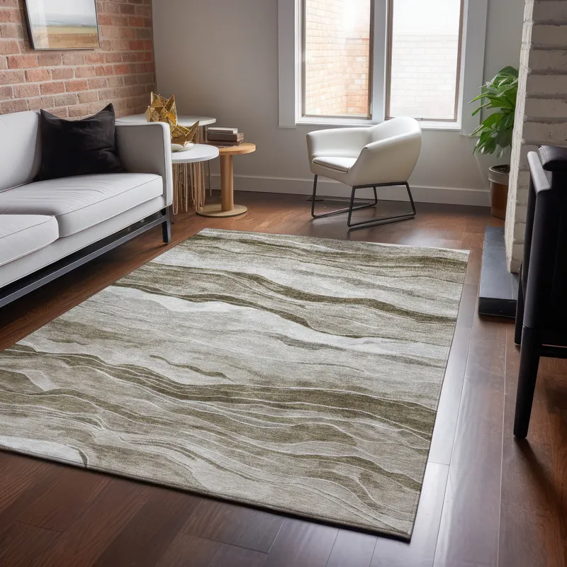 Machine Washable Indoor/Outdoor Pacifica Brown 2\'6\" x 3\'10\" Rug