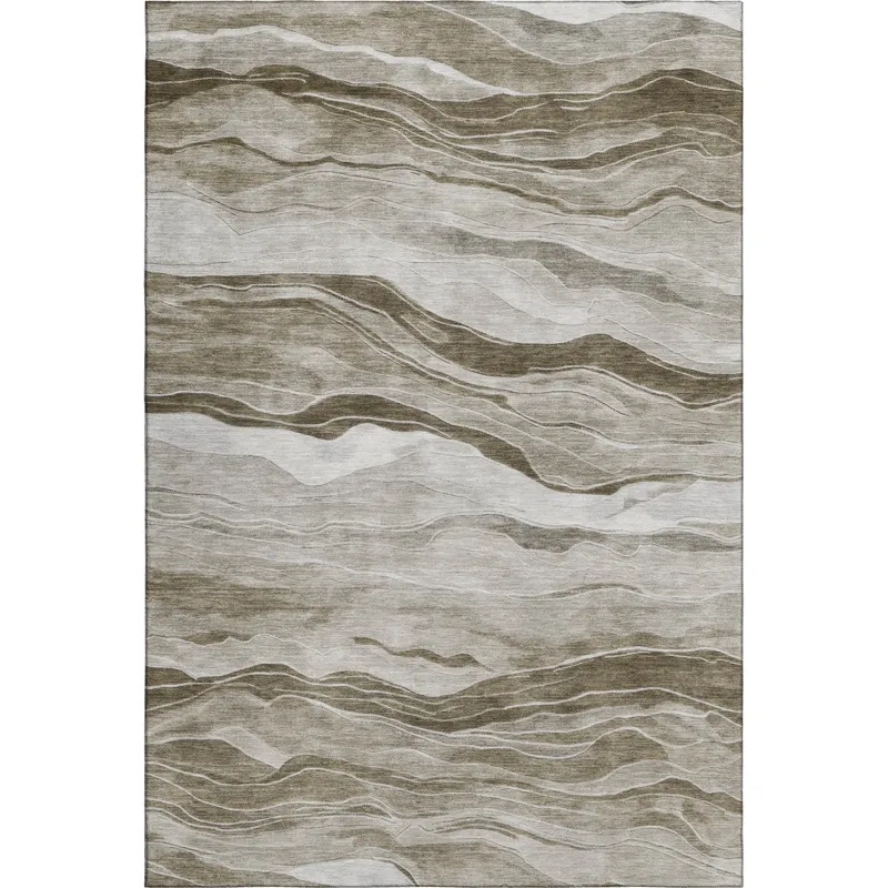 Machine Washable Indoor/Outdoor Pacifica Brown 2\'6\" x 3\'10\" Rug