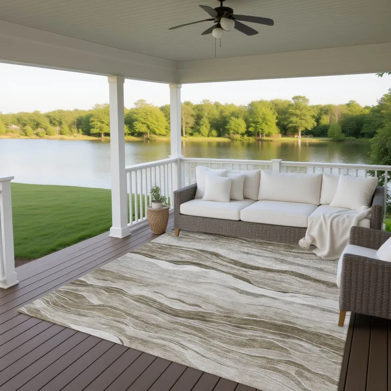 Machine Washable Indoor/Outdoor Pacifica Brown 2\'6\" x 3\'10\" Rug