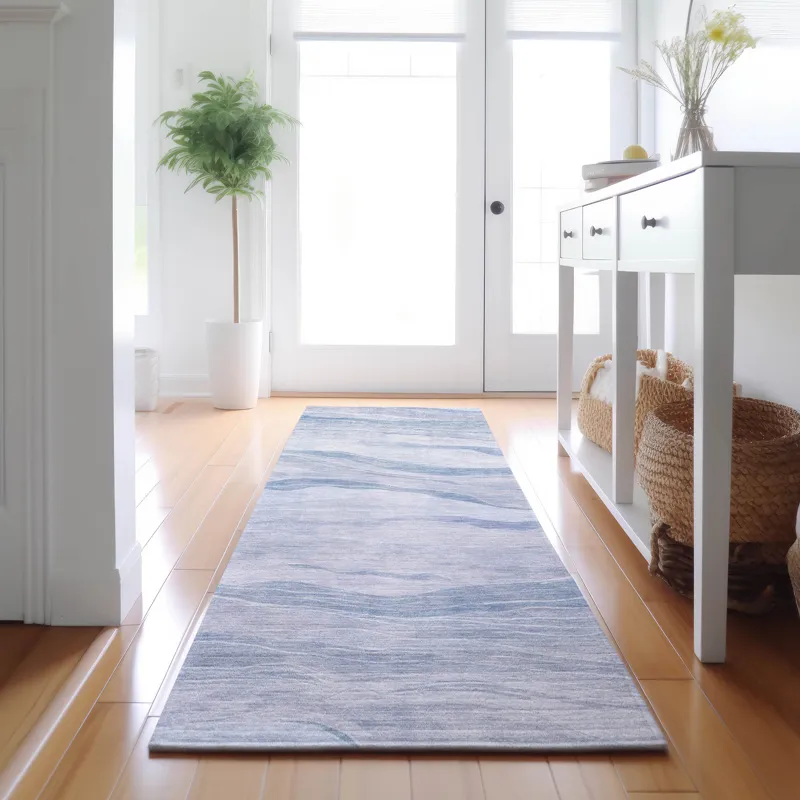 Machine Washable Indoor/Outdoor Pacifica Sky 2\'3\" x 7\'6\" Runner Rug