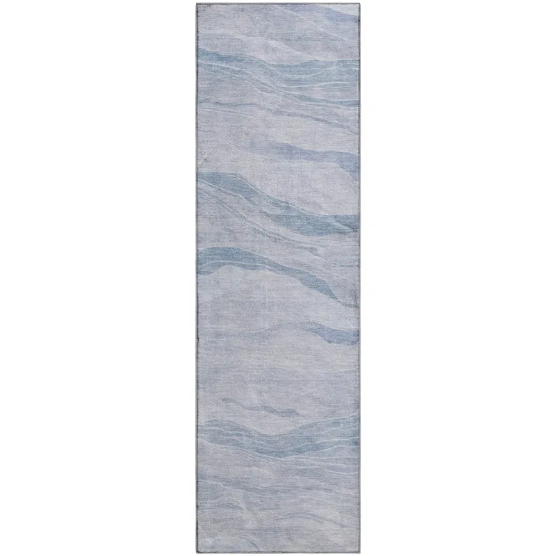 Machine Washable Indoor/Outdoor Pacifica Sky 2\'3\" x 7\'6\" Runner Rug