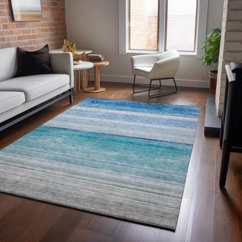 Machine Washable Indoor/Outdoor Pacifica Sky 9\' x 12\' Rug