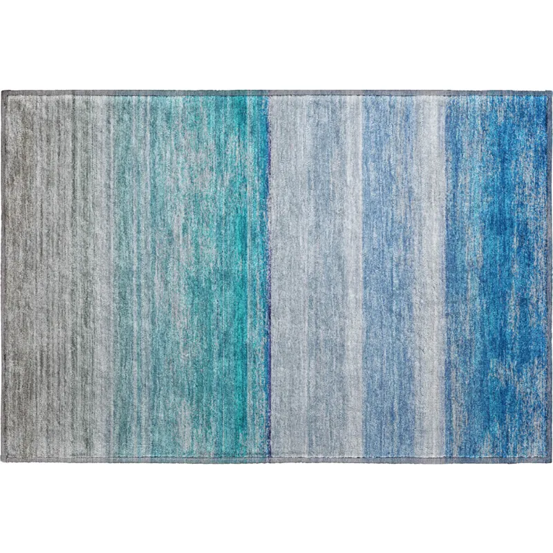 Machine Washable Indoor/Outdoor Pacifica Sky 1\'8\" x 2\'6\" Rug