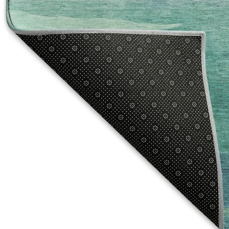 Machine Washable Indoor/Outdoor Pacifica Turquoise 9\' x 12\' Rug