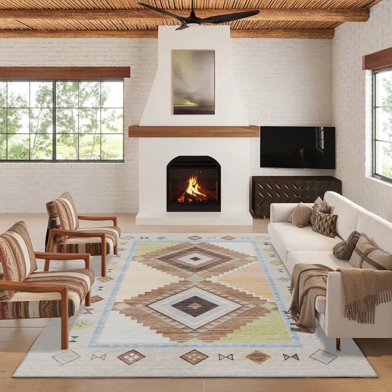 Indoor/Outdoor Phoenix Taupe Washable 8\' x 10\' Rug