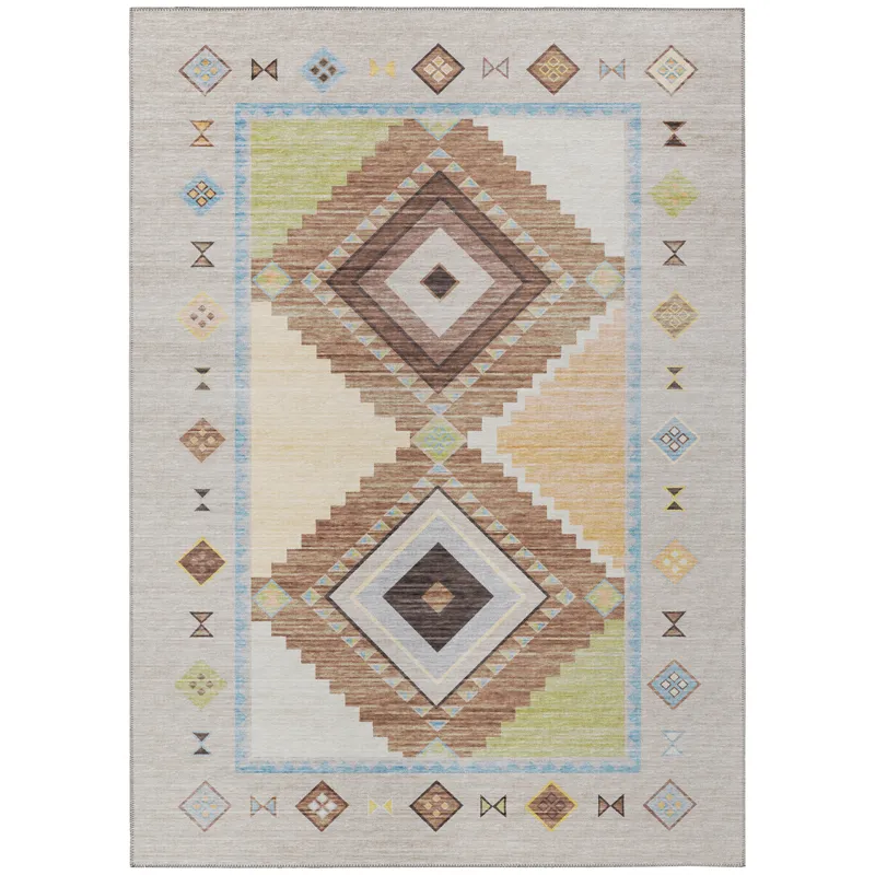 Indoor/Outdoor Phoenix Taupe Washable 8\' x 10\' Rug