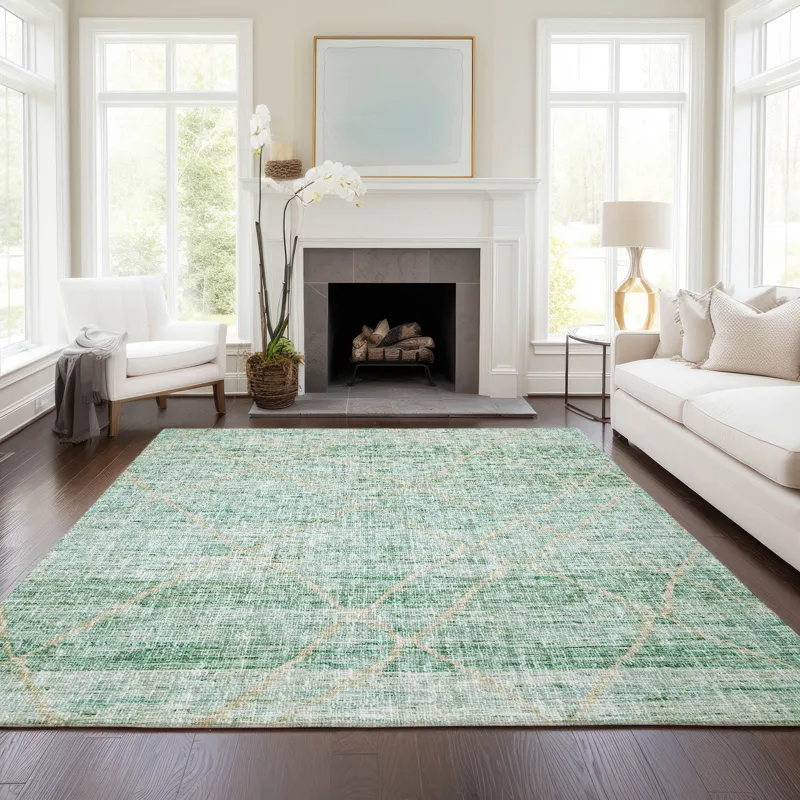 Luxury Washable Indoor/Outdoor Portico Aloe 5\' x 7\'6\" Rug