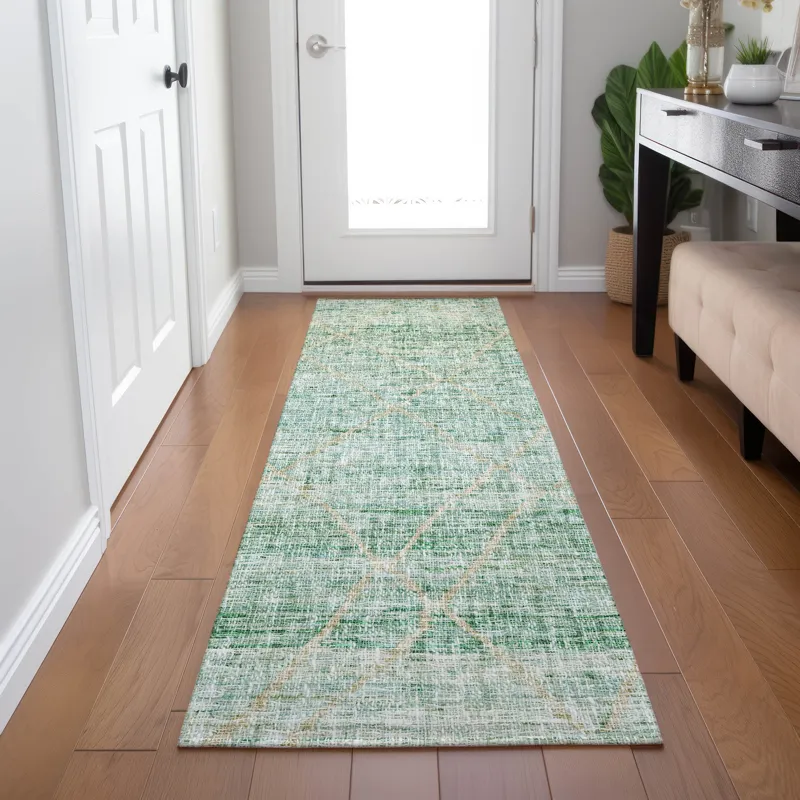 Luxury Washable Indoor/Outdoor Portico Aloe 2\'3\" x 7\'6\" Runner Rug
