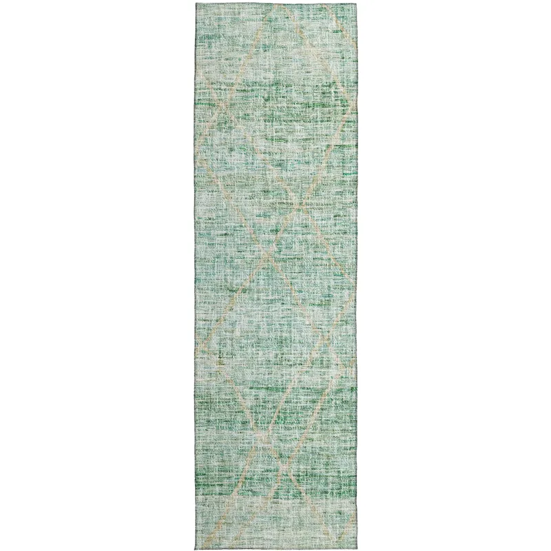 Luxury Washable Indoor/Outdoor Portico Aloe 2\'3\" x 7\'6\" Runner Rug