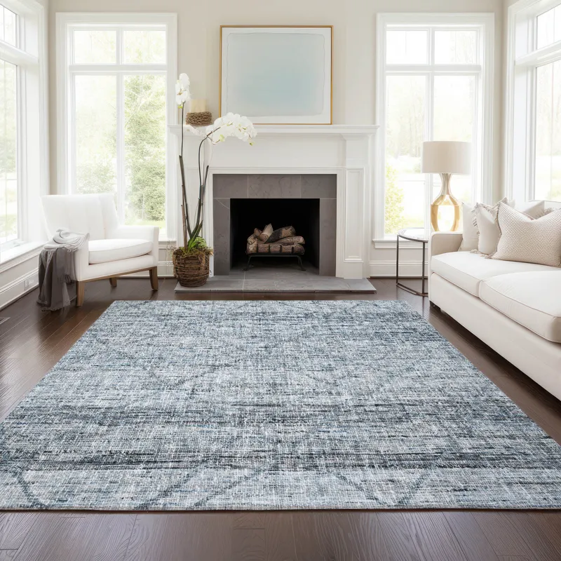 Luxury Washable Indoor/Outdoor Portico Blue 8\' x 10\' Rug