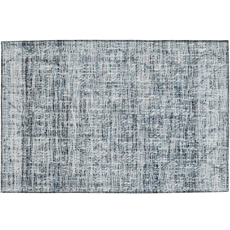 Luxury Washable Indoor/Outdoor Portico Blue 1\'8\" x 2\'6\" Rug