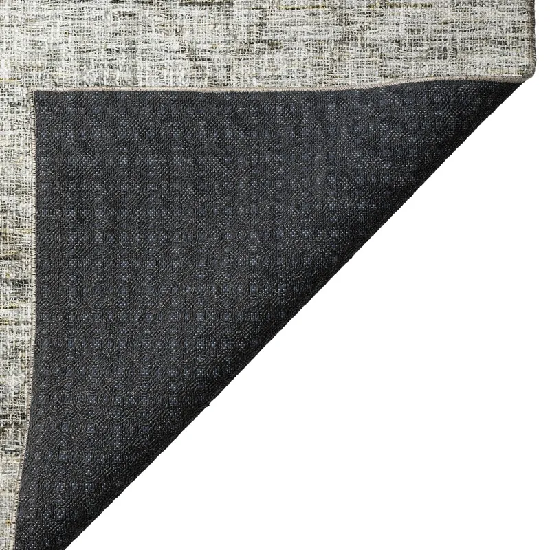 Luxury Washable Indoor/Outdoor Portico Pewter 1\'8\" x 2\'6\" Rug