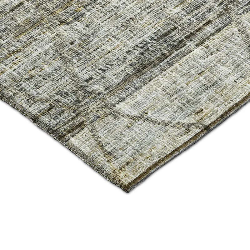 Luxury Washable Indoor/Outdoor Portico Pewter 1\'8\" x 2\'6\" Rug