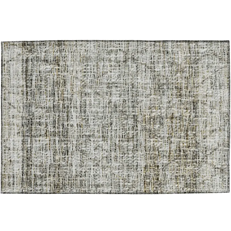 Luxury Washable Indoor/Outdoor Portico Pewter 1\'8\" x 2\'6\" Rug