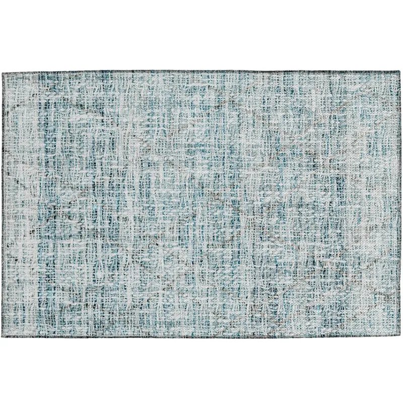 Luxury Washable Indoor/Outdoor Portico Teal 1\'8\" x 2\'6\" Rug
