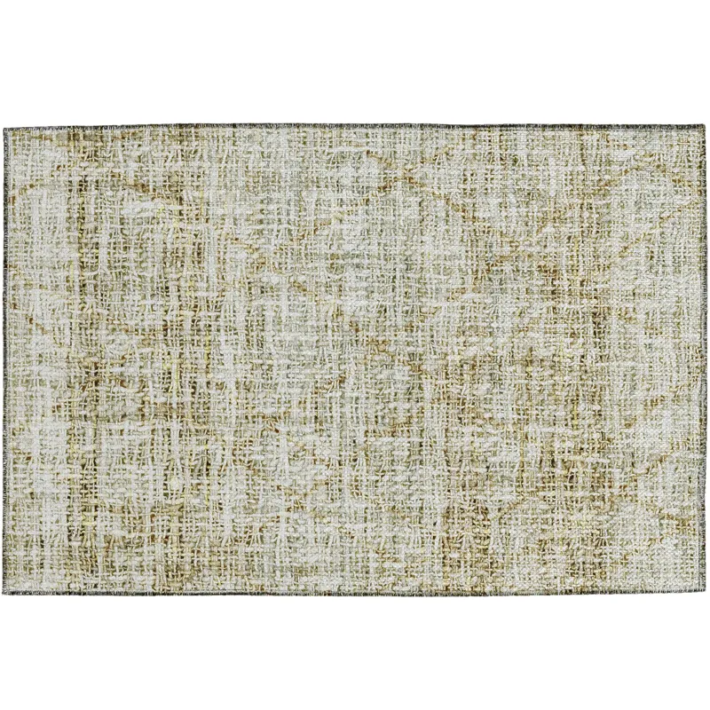 Luxury Washable Indoor/Outdoor Portico Wheat 1\'8\" x 2\'6\" Rug