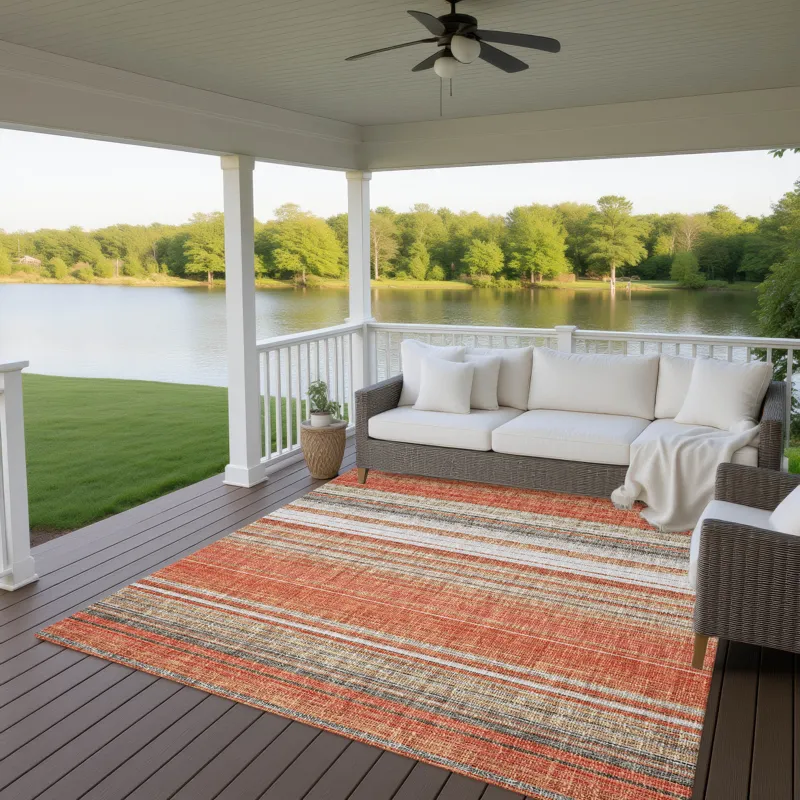 Luxury Washable Indoor/Outdoor Portico Coral 10\' x 14\' Rug