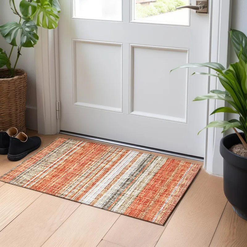 Luxury Washable Indoor/Outdoor Portico Coral 1\'8\" x 2\'6\" Rug