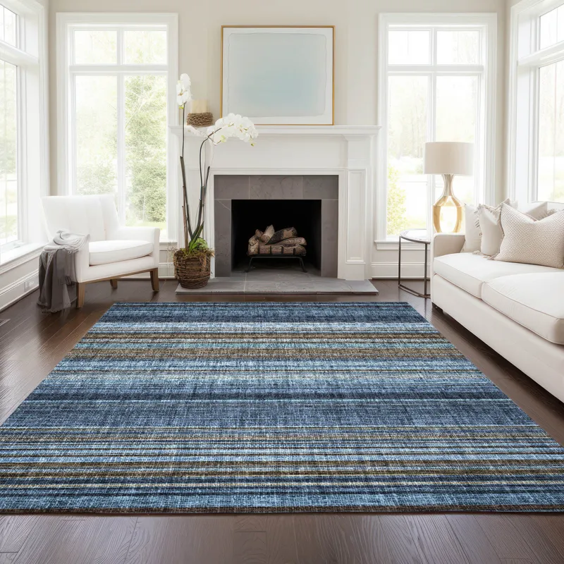 Luxury Washable Indoor/Outdoor Portico Navy 2\'6\" x 3\'10\" Rug