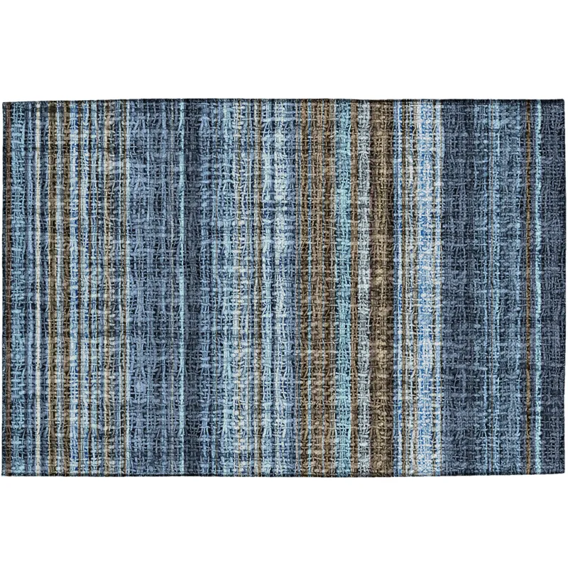 Luxury Washable Indoor/Outdoor Portico Navy 1\'8\" x 2\'6\" Rug