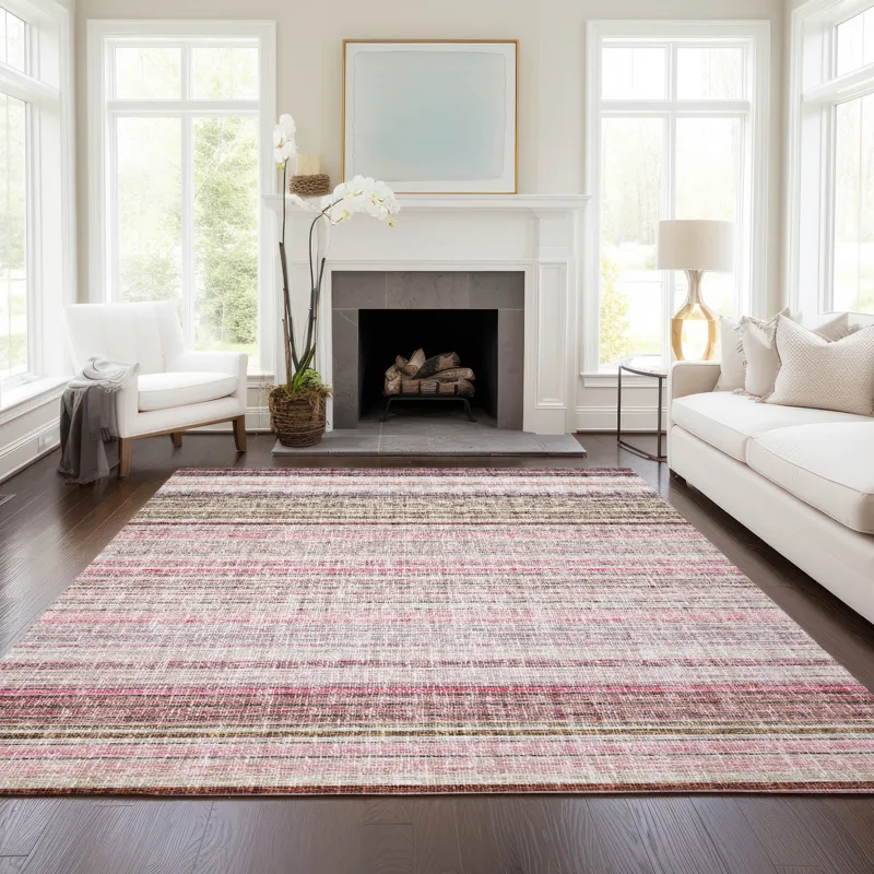 Luxury Washable Indoor/Outdoor Portico Pink 5\' x 7\'6\" Rug