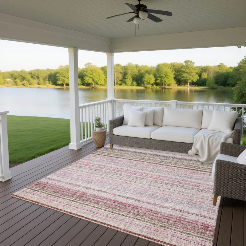 Luxury Washable Indoor/Outdoor Portico Pink 5\' x 7\'6\" Rug