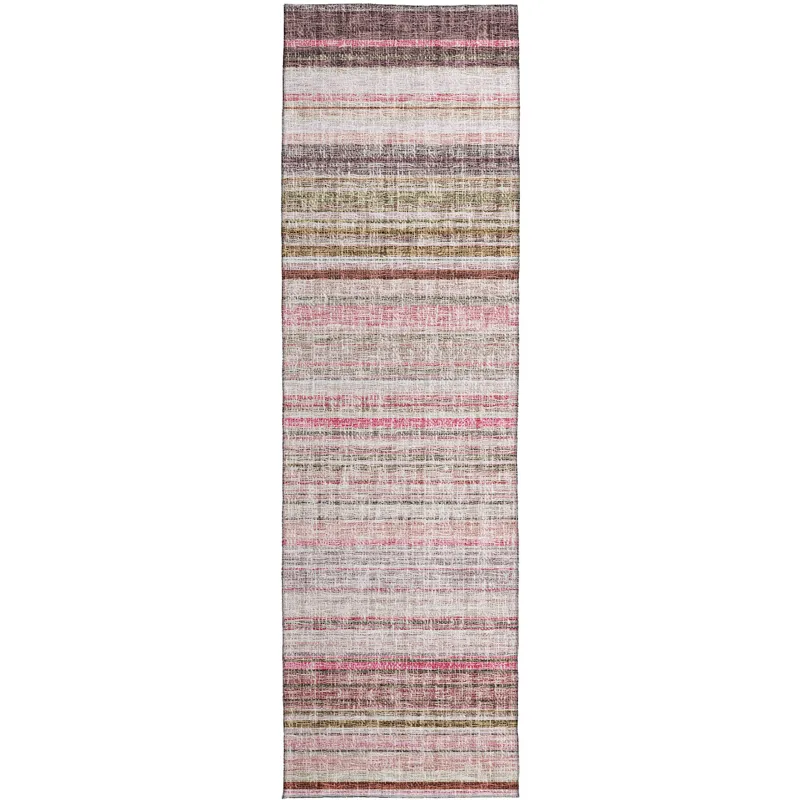 Luxury Washable Indoor/Outdoor Portico Pink 2\'3\" x 7\'6\" Runner Rug