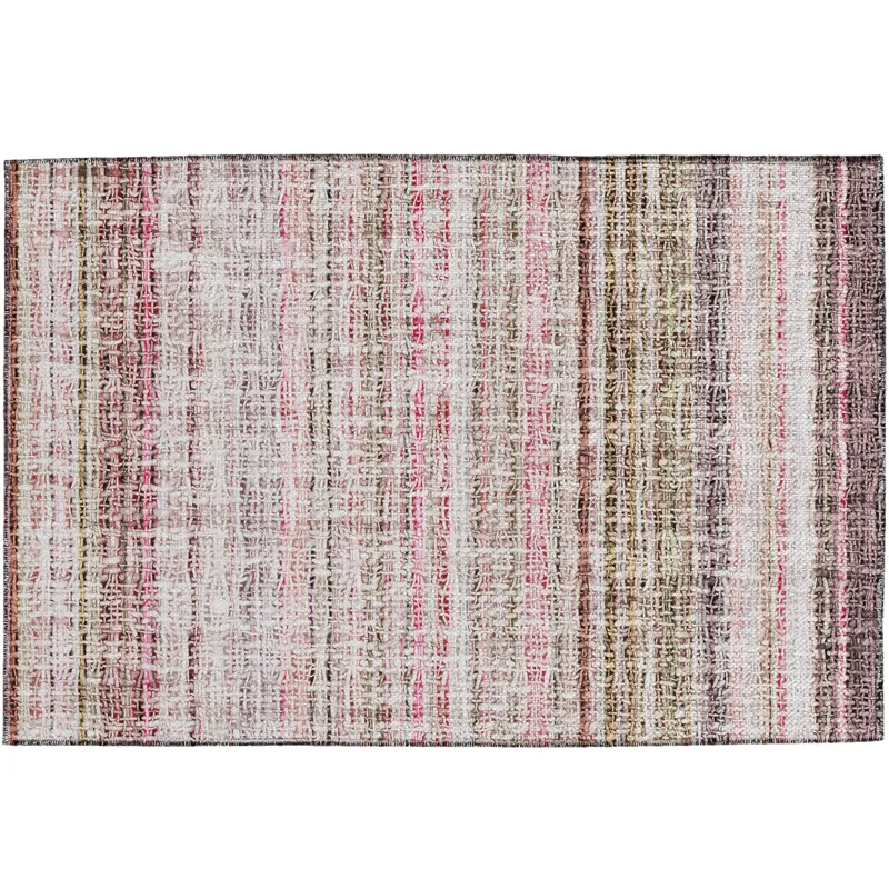 Luxury Washable Indoor/Outdoor Portico Pink 1\'8\" x 2\'6\" Rug