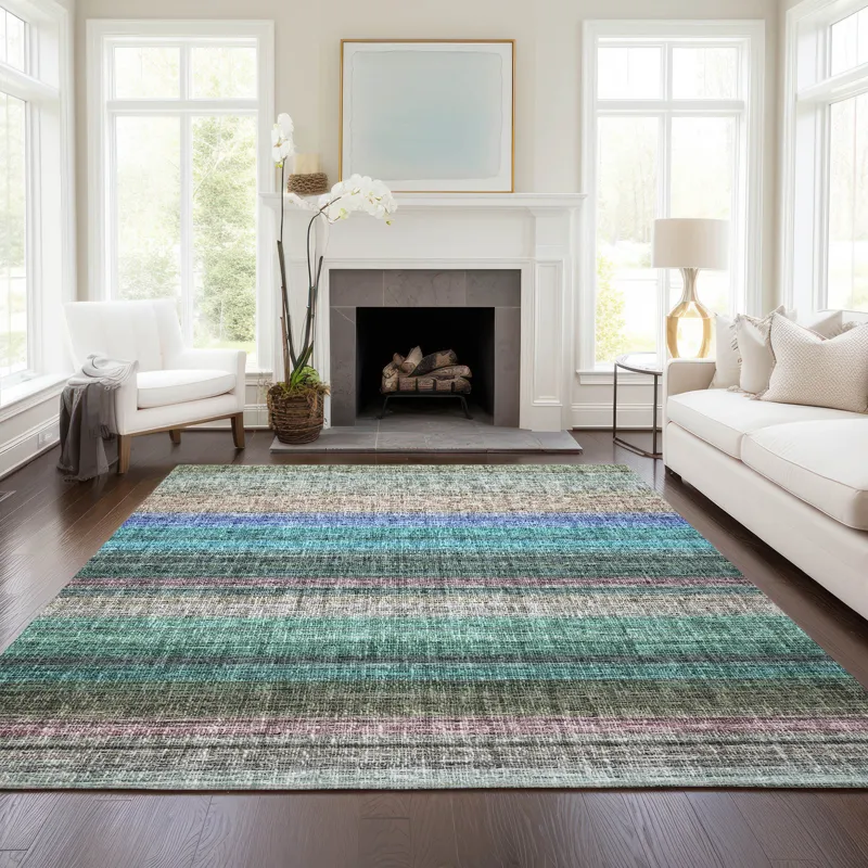 Luxury Washable Indoor/Outdoor Portico Sage 5\' x 7\'6\" Rug