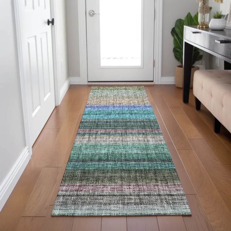 Luxury Washable Indoor/Outdoor Portico Sage 2\'3\" x 7\'6\" Runner Rug