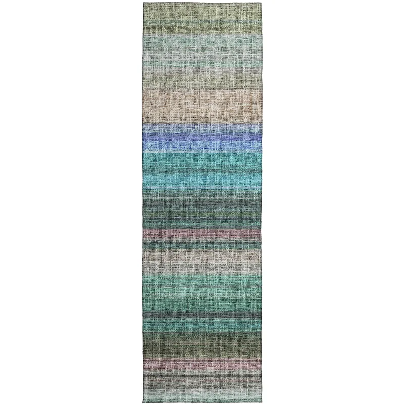 Luxury Washable Indoor/Outdoor Portico Sage 2\'3\" x 7\'6\" Runner Rug