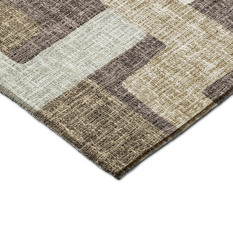 Luxury Washable Indoor/Outdoor Portico Brown 9\' x 12\' Rug