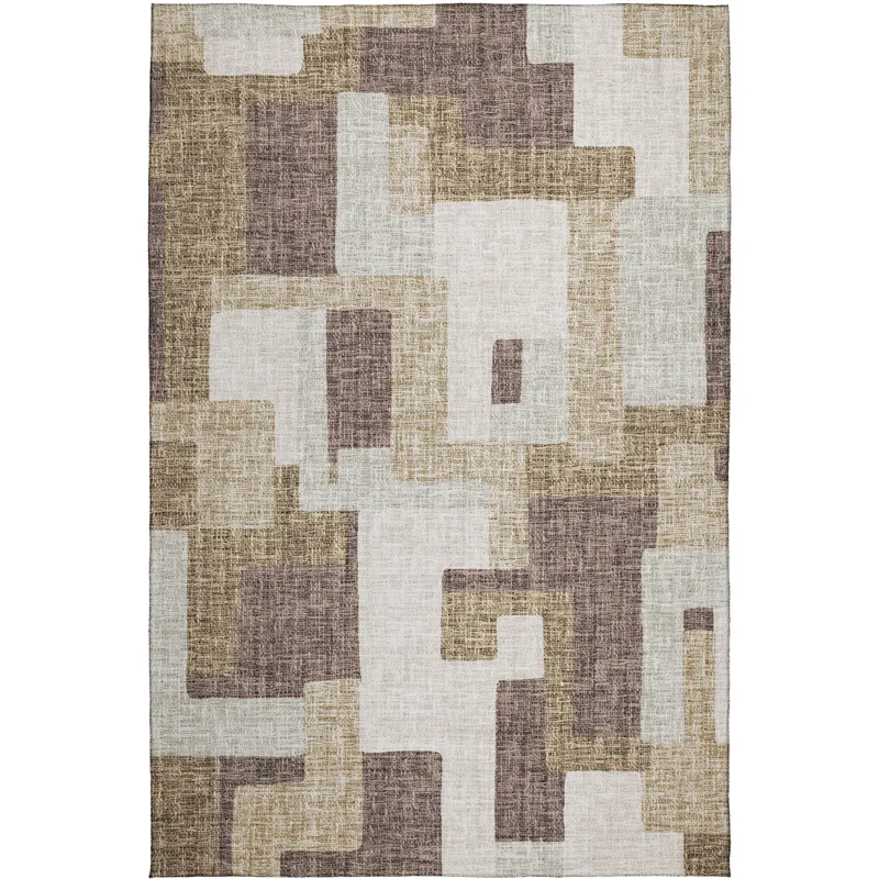Luxury Washable Indoor/Outdoor Portico Brown 9\' x 12\' Rug