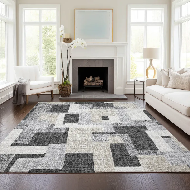 Luxury Washable Indoor/Outdoor Portico Gray 10\' x 14\' Rug