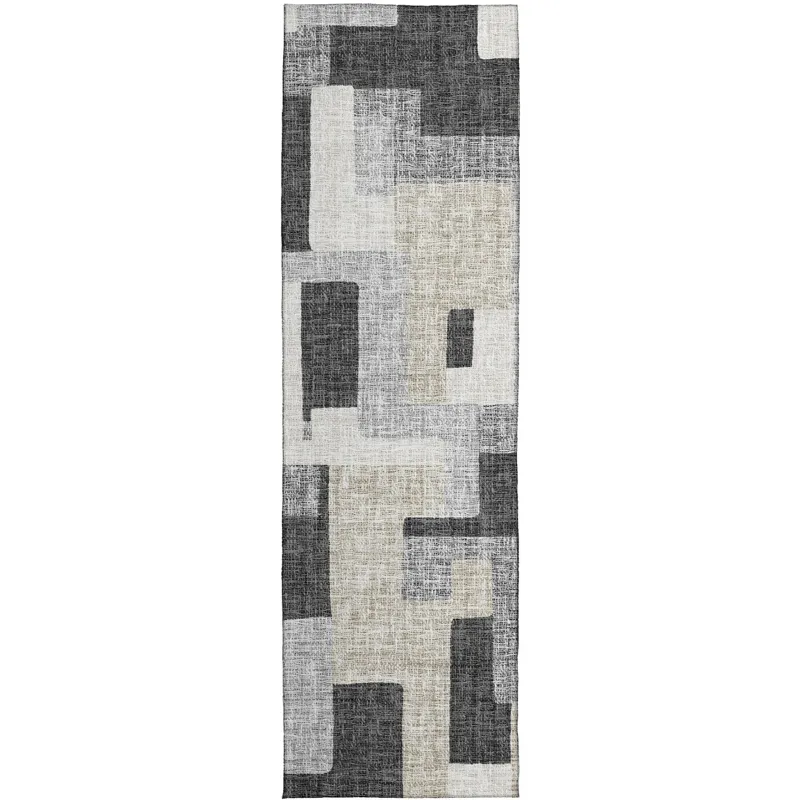 Luxury Washable Indoor/Outdoor Portico Gray 2\'3\" x 7\'6\" Runner Rug